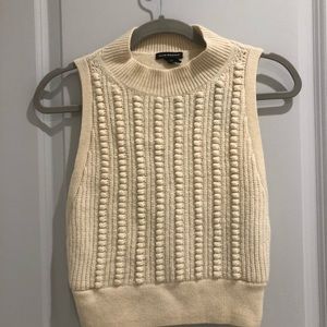 Club Monaco cropped cream sleeveless sweater